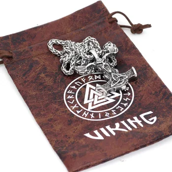 Muži Nordic viking uzol thor kladivo Talizman MJOLNIR nehrdzavejúcej ocele s príveskom náhrdelník
