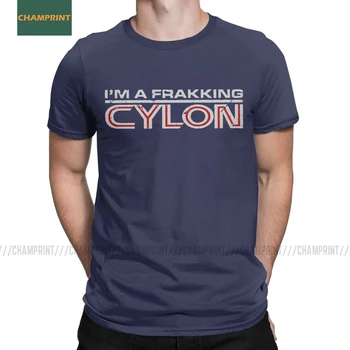 Muži T-Shirts som Frakking Cylon Battlestar Galactica Bavlna Tee Tričko Krátky Rukáv Dwight Úrad, T Košele O Krk Topy 6XL