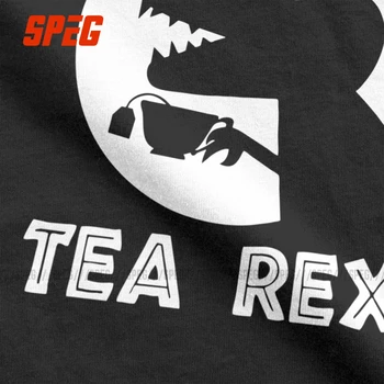 Muži T-Shirts Čaj Rex Vintage Bavlnené Tričká Krátky Rukáv Jurský Dinosaura Piť Kávu T Shirt Posádky Krku Topy 4XL 5XL