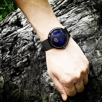 Mužov darček Enmex tvorivé náramkové hodinky 5ATM nepremokavé z nerezovej ocele špeciálne sily, modrá farba mladých ľudí quartz hodinky