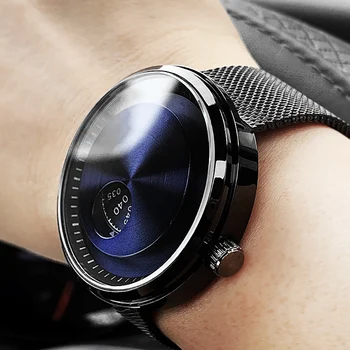Mužov darček Enmex tvorivé náramkové hodinky 5ATM nepremokavé z nerezovej ocele špeciálne sily, modrá farba mladých ľudí quartz hodinky