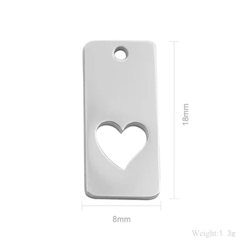 MYLONGINGCHARM 50pcs výrez srdce obdĺžnik tag-vlastné logo alebo slová-z nerezovej ocele s príveskom-prispôsobiť kúzlo Náramok