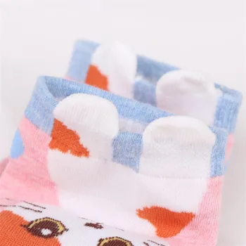 MYORED 5pairs dámske ponožky bavlna cartoon ponožky, papuče dot prekladané mačka Calcetines femeninos de dibujos motívy darček ponožky