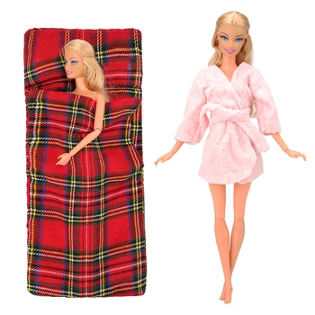Móda 2 Položky/Set Bábika Príslušenstvo Hračky = 1 Župan + 1 Spací Vak Pre Obliekanie Barbie Hry Najlepšie K Narodeninám Pre Dievča