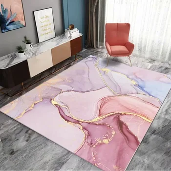 Móda 3D tlač Abstraktné sen Ružové Zlato koberec obývacia izba Dievča Spálňa mat chodby, obdĺžnikový fialový koberec