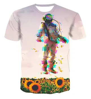 Móda 3D tlač miesto/krajina/kreatívny dizajn mužov a žien letných farieb all-zápas T-shirt bežné pohode zhora,