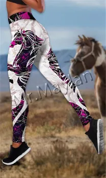 Móda 3D Tlač Zvierat Kôň Iady Ženy Duté Tanktop & Leginy Pre Lumbálna Voľný čas Žena Sexy Vesta Obliekať S-507