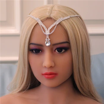 Móda Crystal Čelo hlavový most Svadobné Svadobné Vlasy Reťazca Headpiece pre Ženy Drahokamu Waterdrop pokrývku hlavy Vlasy, Šperky