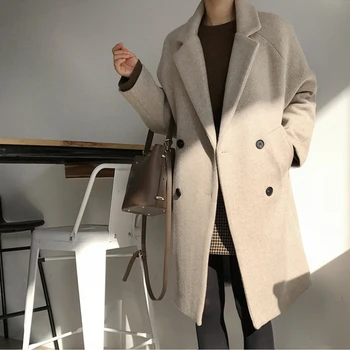 Móda Dlhý Kabát Zimný Kabát Ženy Casaco Feminino Dievča Vlny Kabát Manteau Femme Oblečenie Bunda Ženy 2020