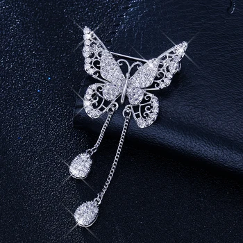 Móda Elegantné Osobnosti Motýľ Brošňa Kolíky Pre Ženy Klasické Retro Cubic Zirconia Zvierat Brošne Žena Strany Šperky