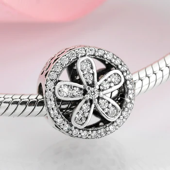 Móda Kolo 925 Sterling Silver DIY duté sa kvet šumivé CZ Korálky Šperky čo fit Pôvodné Mikiwuu Kúzlo Náramok