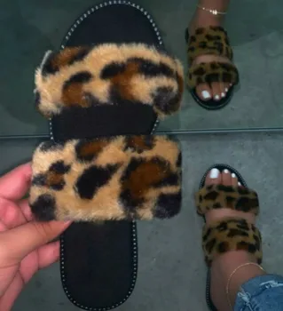 Móda Leopard Ženy Papuče Lete Otvorené Prst Platformu List Dámy Duté Svetlo Pošmyknúť Na Klin Sandále Žena Topánky Dropship