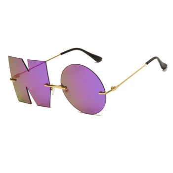 Móda List Č slnečné Okuliare, Luxusné Značky Dizajnér Ženy Kovové Slnečné okuliare Dámske Trendové Slnečné okuliare UV400 Odtiene gafas de sol