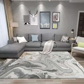 Móda moderné Nordic abstraktné morskej vody pozlátené šedá kuchyňa, obývacia izba, spálňa, nočné koberec, podlahové rohože