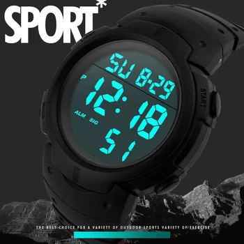 Móda Nepremokavé pánske Chlapec LCD Digitálne Stopky, Dátum Gumy Športové Hodinky Svetelný náramkové hodinky Luxusné Značky Šport 2018