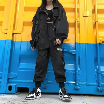 Móda Novú verziu Harajuku Tepláky Cargo Nohavice Ženy Vysoký Pás Pantalon Bombardér Femme Nohavice Dámske High Street Joggers