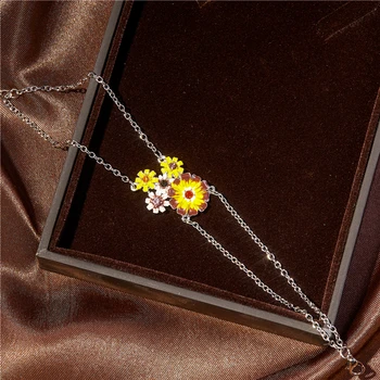 Móda nádherné luxusné žltý kvet náramok lesklé očarujúce temperament žien elegantné ušľachtilý šperky Valentína darček