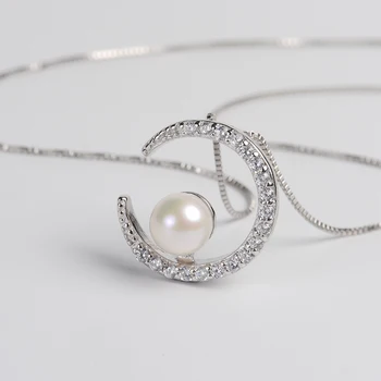 Móda Prírodné Black Pearl Prívesok Náhrdelníky mesiac Šperky Pre Ženy Sladkovodné Perlový Náhrdelník Reťazca Príslušenstvo