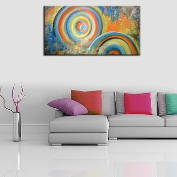 Móda Ručné Abstraktné Farebné Dúhy olejomaľba Na Plátno na Stenu Umenie Fotografie Pre Obývacia Izba Domova č rámovanie