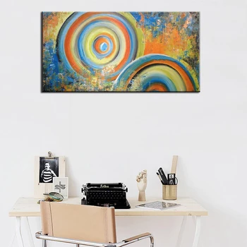 Móda Ručné Abstraktné Farebné Dúhy olejomaľba Na Plátno na Stenu Umenie Fotografie Pre Obývacia Izba Domova č rámovanie