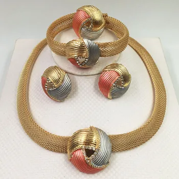 Móda vysoko kvalitné šperky, svadobné nastaviť v Afrických ochranné farba Dubaj talianske ženy Náhrdelníky Náušnice šperky cestovného ruchu