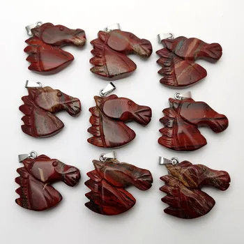Móda Červená Jaspers prírodného kameňa Prívesky & náhrdelníky na výrobu Šperkov kúzlo Zvierat 10pcs kvalitné veľkoobchod