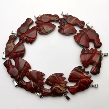 Móda Červená Jaspers prírodného kameňa Prívesky & náhrdelníky na výrobu Šperkov kúzlo Zvierat 10pcs kvalitné veľkoobchod