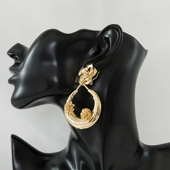 Móda šumivé náušnice manželka deň matiek hot drop visieť krása kvetu zlatá farba svadobné náušnice modelu