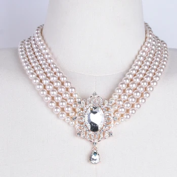Móda Ženy Šperky Častý Korálky Reťazca Romantický Choker Náhrdelník elegantná náhrdelníky pre ženy Crystal Classic Príslušenstvo