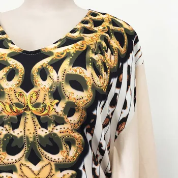 Módne Dlhé Prehrabať Rukáv Maxi Šaty Žien 2020 Jeseň Afriky Oblečenie Voľné Leopard Tlač Vestido De Festa Dĺžka Podlahy Šaty