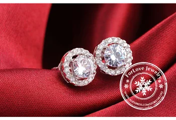 Módne Luxusné 925 Silver Pin Kryštály z Swarovskis 6mm Malé Náušnice Zirkón pre ženy vianočný darček kórejský šperky