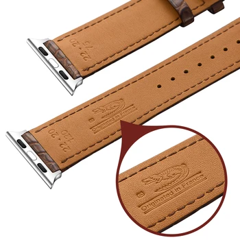 Módne Originálne Kožené pánske Watchband Krokodíla Popruh Náramok pre iWatch Smart Apple Hodinky potítka 38 mm 40 mm 42mm 44 mm