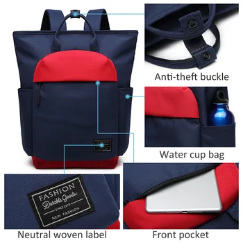 Módne pánske 14 palcový počítač taška multifunkčné nepremokavé plátno batoh pre ženy Batohy Cestovné školy pack