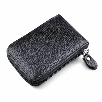 Módne pánske Peňaženky, Kožené Kreditnej Karty Držiteľ RFID Blokovanie Zips Tenký Vreckový