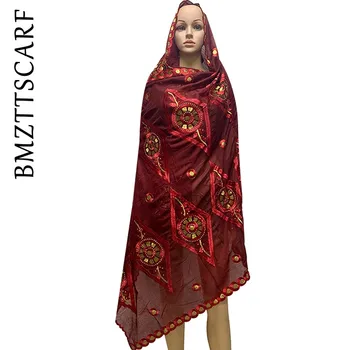 Módne vyšívané Africkej ženy šatku Moslimský nový šál typ veľké metrov mimo šatku šatku bavlna BM951