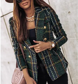 Módne Zimné Kabát Ženy Tweed Bunda Vysokej Kvality Malé Vôňa Tlač Bunda 2020 Nový Kórejský Elegantná Dáma Vrchné Oblečenie