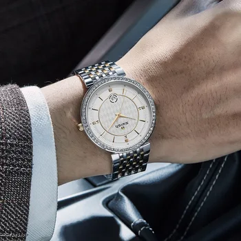 Módne Značky Dizajnér Náramkové hodinky Pánske Drahokamu Šaty Quartz Hodinky z Nerezovej Ocele, Vodotesné Obchodné Hodiny Muž relogio 2021