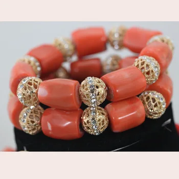 Módne Šperky, Módne Afriky Coral Korálky Svadobné Šperky Set Príslušenstva pre Nigérijský Svadobné Doprava Zadarmo ABH221