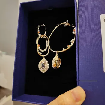 Módne šperky s vysokou kvalitou swa, 2020 nové kúzlo crystal pearl prebodol náušnice pre ženy ako darčeky pre ženy