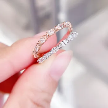 Módne šperky s vysokou kvalitou swa, glamour jednoduché crystal dámske krúžok sladké pol kruh, krúžok žien darček pre dievčatá
