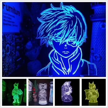 Môj Hrdina Akademickej obce 3D Nočné Svetlo Midoriya Izuku Bakugou Odoroki Shouto Himiko no toga Obrázok Stolná Lampa Spálňa Decor Lampara Svetlá