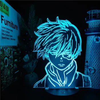 Môj Hrdina Akademickej obce 3D Nočné Svetlo Midoriya Izuku Bakugou Odoroki Shouto Himiko no toga Obrázok Stolná Lampa Spálňa Decor Lampara Svetlá