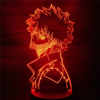 Môj Hrdina Akademickej obce Dabi Anime Postavy 3D Noc Lampa Farby Modelu Úžasné Hrdinovia Spálňa Led Akryl Bábika Akcie Obrázok