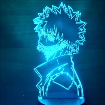 Môj Hrdina Akademickej obce Dabi Anime Postavy 3D Noc Lampa Farby Modelu Úžasné Hrdinovia Spálňa Led Akryl Bábika Akcie Obrázok