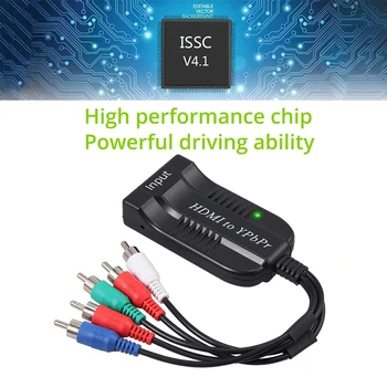 Na 5RCA RGB Komponentného AV Adaptér HDMI-kompatibilný s Video YPbPr +R/L Audio Adaptér Converter Pre Laptop/PS3/PS4/DVD/Xbox 360