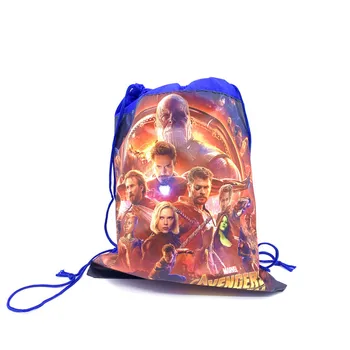 Na AvengersParty Tašky Pre Deti Narodeniny Netkanej Textílie Batoh Dieťa Cestovať Školské Tašky Dekorácie Šnúrkou Darčeková Taška