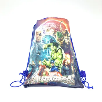 Na AvengersParty Tašky Pre Deti Narodeniny Netkanej Textílie Batoh Dieťa Cestovať Školské Tašky Dekorácie Šnúrkou Darčeková Taška