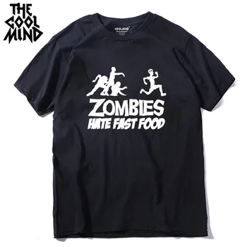 NA COOLMIND bežné krátky rukáv voľné zombie nenávistné fast food mužov tričko bavlna crewneck pohode zábavné mens Tshirt