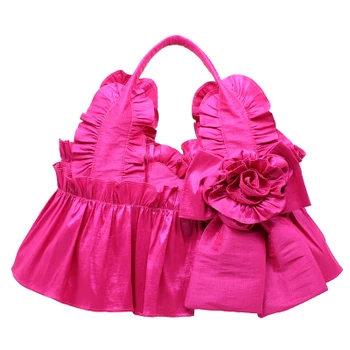 Na jar a v lete módne bežné vlna ženské ruky taška lady handričkou čipky luk prenosná taška cez rameno