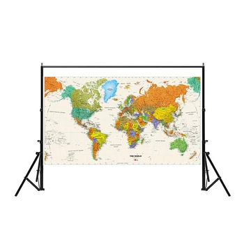 Na Mape Sveta na Fyzickej Mape 150x225cm Nepremokavé Skladacia Mapa Bez Národnej Vlajky na cestu a Výlet Kancelárie a Školské potreby